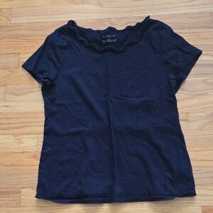 Talbots Women's Navy Short Sleeve Top